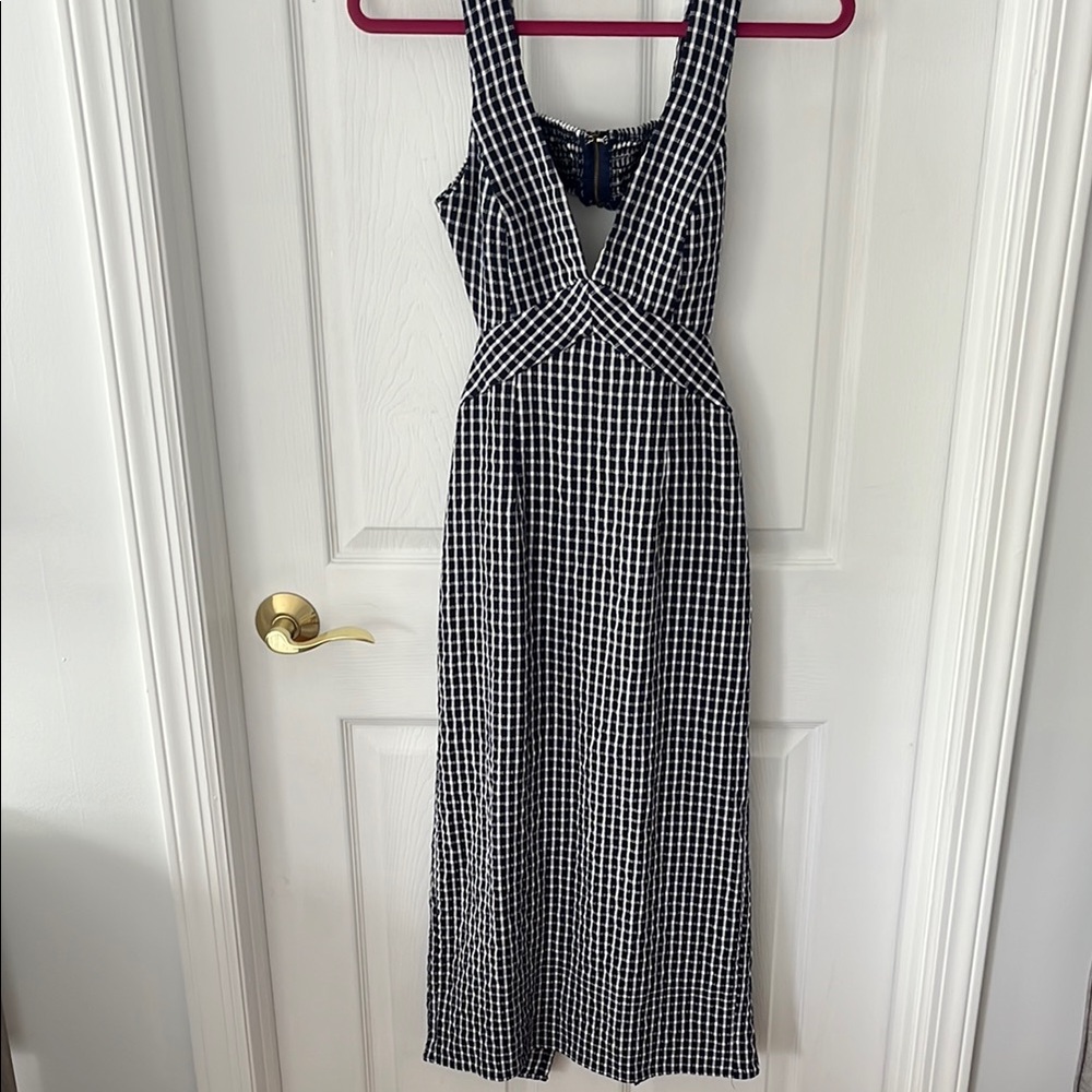 LULUS Blue and White Checkered Dress